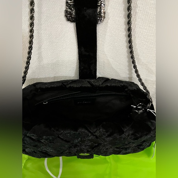 Sam Edelman Brit Frame Cross Body Clutch Black Gunmetal - Picture 10 of 10